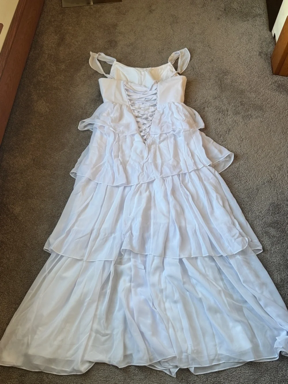 Wear Your Love White Tiered Ruffle Maxi Dress Cottagecore Summer SIZE L NWT - Picture 6 of 7